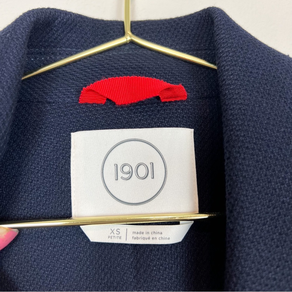 1901 Nordstrom Navy Blue Double Breasted Peacoat Size XS Petite - Picture 5 of 8